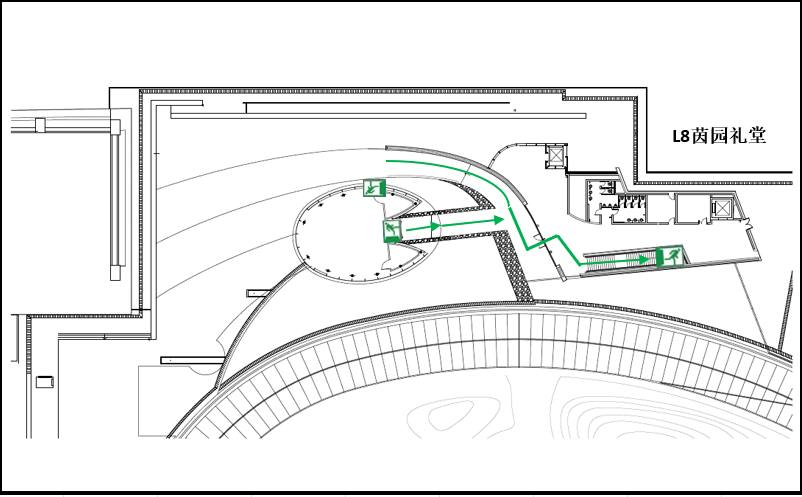 8F 姻缘礼堂疏散路线图